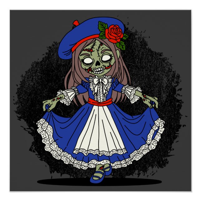 Cute French Zombie Poster (Front)
