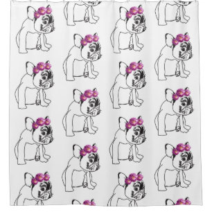 Cute Frenchie, Bulldog Dog Puppy Shower Curtain