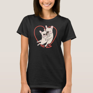 Cute Frenchie Hugging Heart French Bulldog Mom Pup T-Shirt