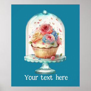 Cute fresh cupcake add text business poster