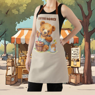 Cute fresh Honey bear add text vendors Apron