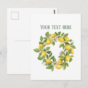 Cute fresh lemon customizable postcard