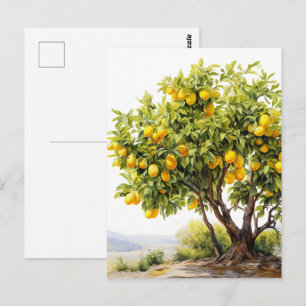 Cute fresh lemon customizable  postcard