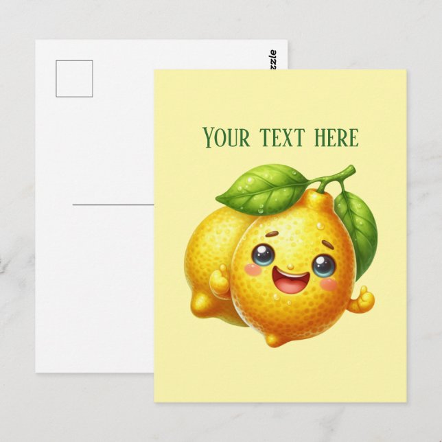 Cute fresh lemon customizable  postcard (Front/Back)