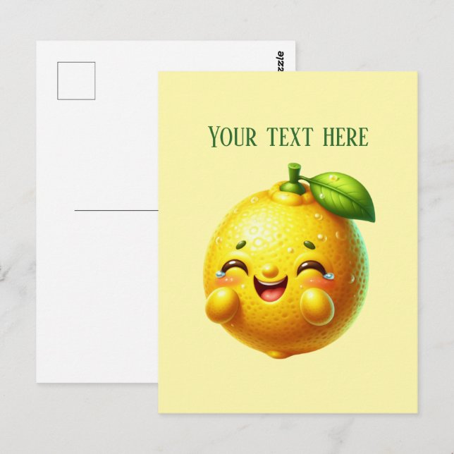 Cute fresh lemon customizable  postcard (Front/Back)