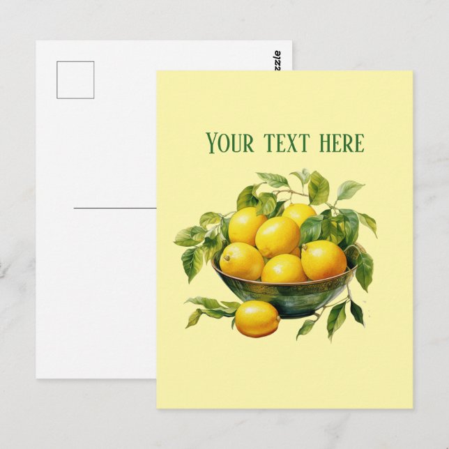 Cute fresh lemon customizable  postcard (Front/Back)