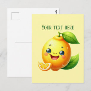 Cute fresh lemon customizable postcard