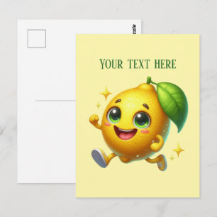 Cute fresh lemon customizable  postcard