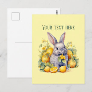 Cute fresh lemon customizable postcard