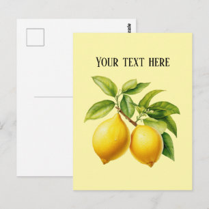 Cute fresh lemon customizable  postcard