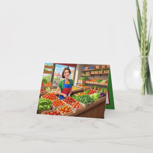 Cute fresh vegetables customizable  card (Front)