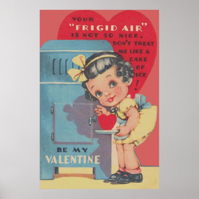 Cute Fridge Heart Cake Valentine Poster (Front)
