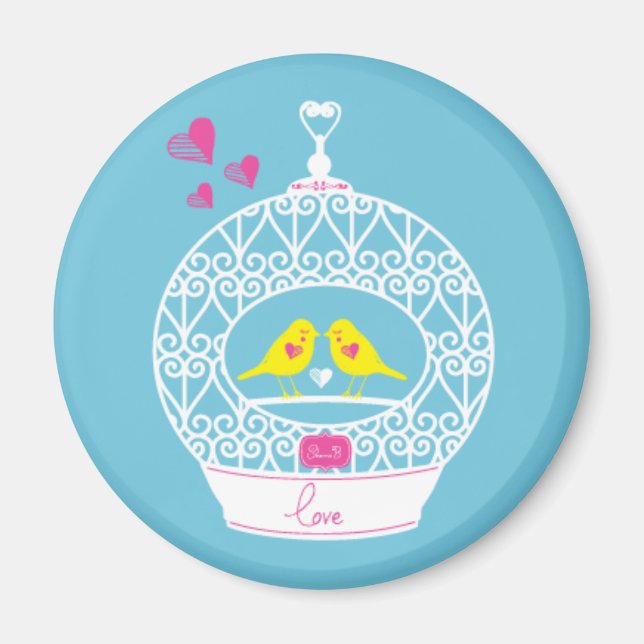 Cute Fridge Magnet - Birdcage Design (Front)