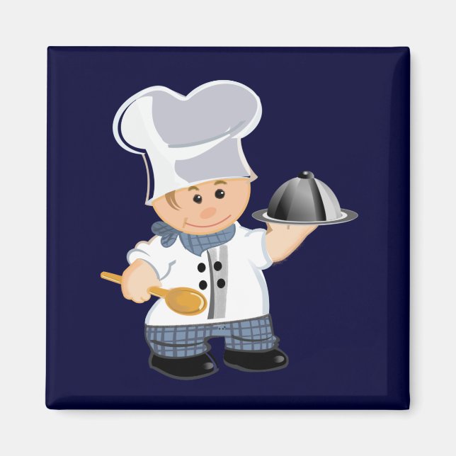 cute fridge magnet with chef (Front)