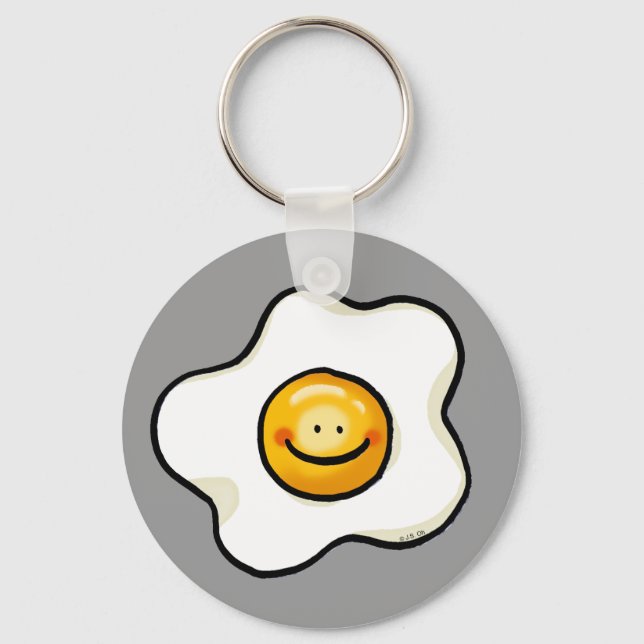 Cute fried egg keychain (Front)