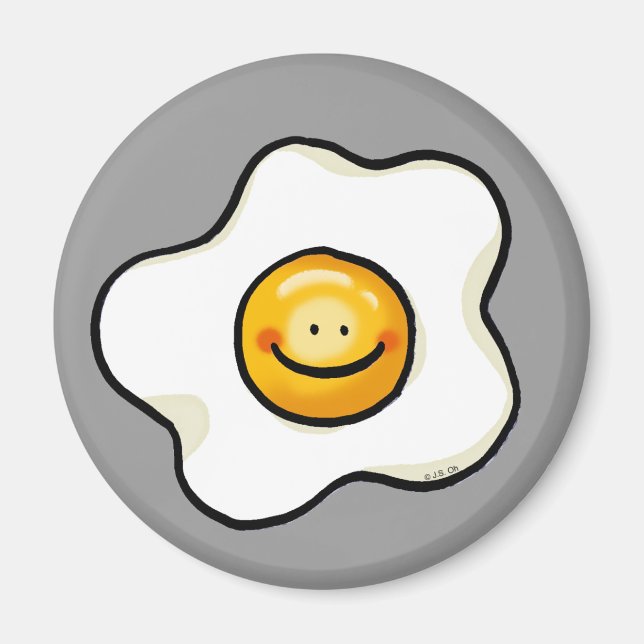 Cute fried egg magnet (Front)