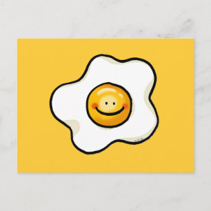 Cute fried egg postcard
