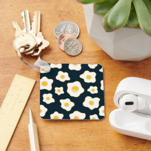 Cute Fried Eggs Flower Pattern Keychain