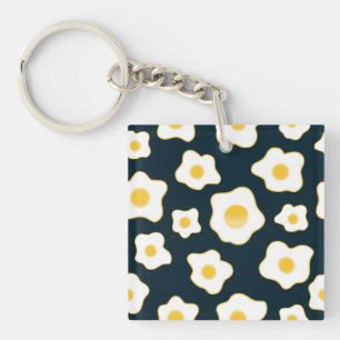 Cute Fried Eggs Flower Pattern Keychain