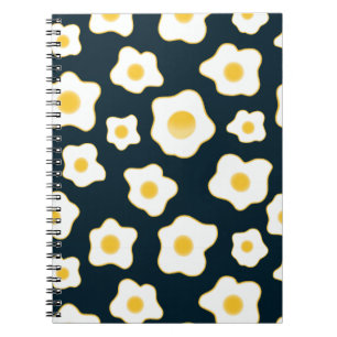 Cute Fried Eggs Flower Pattern Notebook