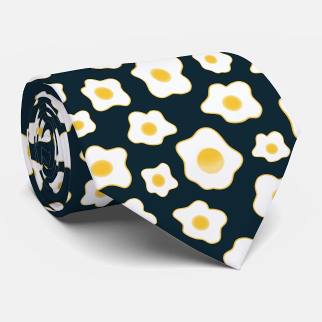 Cute Fried Eggs Flower Pattern Tie (Rolled)