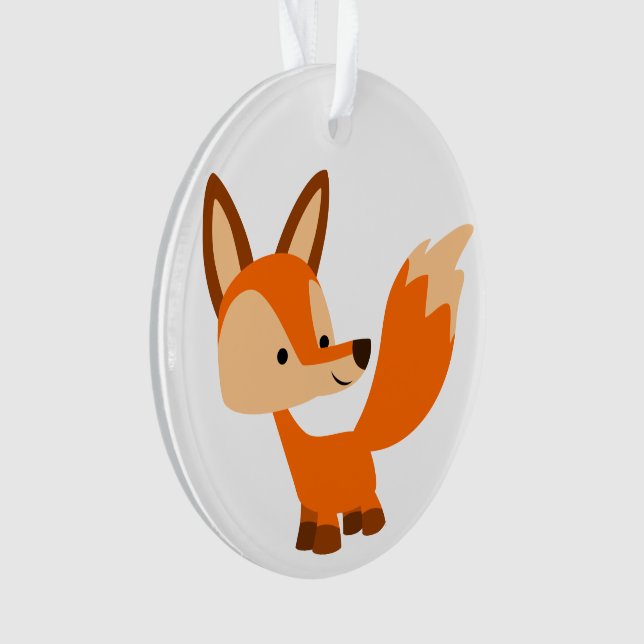 Cute Friendly Cartoon Fox Acrylic Ornament (Front)