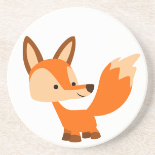 Cute Friendly Cartoon Fox Coaster