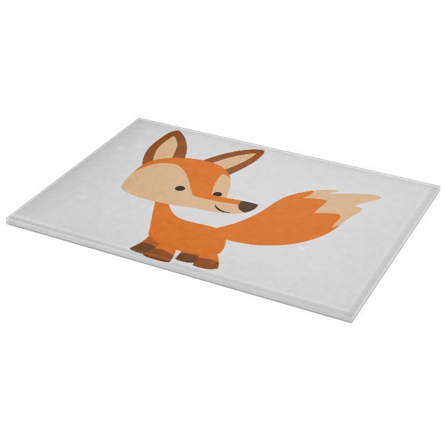 Cute Friendly Cartoon Fox Cutting Board (Corner)