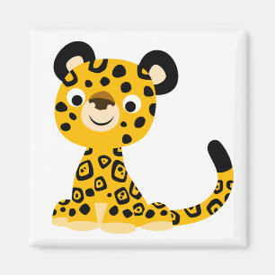 Cute Friendly Cartoon Jaguar Magnet
