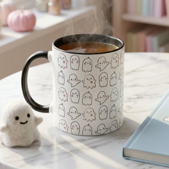 Cute Friendly Ghost Pattern Mug (Creator Uploaded)