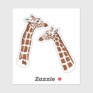 Cute Friendly Giraffes Animal Watercolour