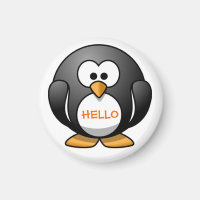 Cute Friendly Round Cartoon Penguin saying Hi