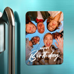 Cute friends celebrate Happy Birthday Photo Magnet<br><div class="desc">Minimalist simple and elegant happy birthday photo custom postcard. Have fun creating your very own photo birthday card by using this funny Happy Birthday card template. This photo postcard has a photo template that can be customized, as well as a wonderful typography overlay that reads "Happy birthday" in black and...</div>