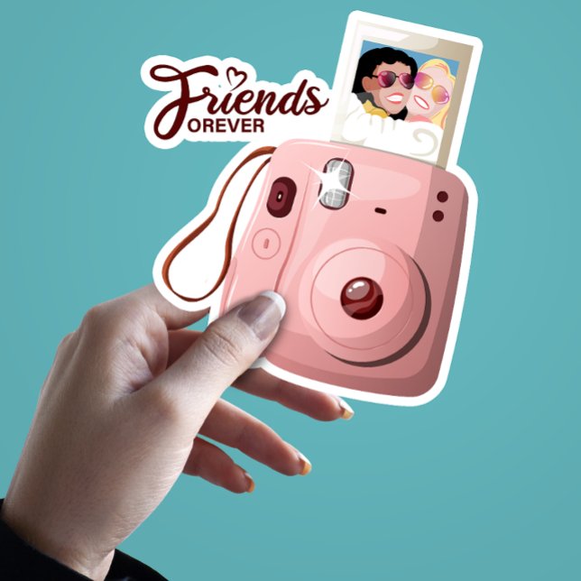 Cute Friends Forever Photo with Retro Mini Camera (Creator Uploaded)