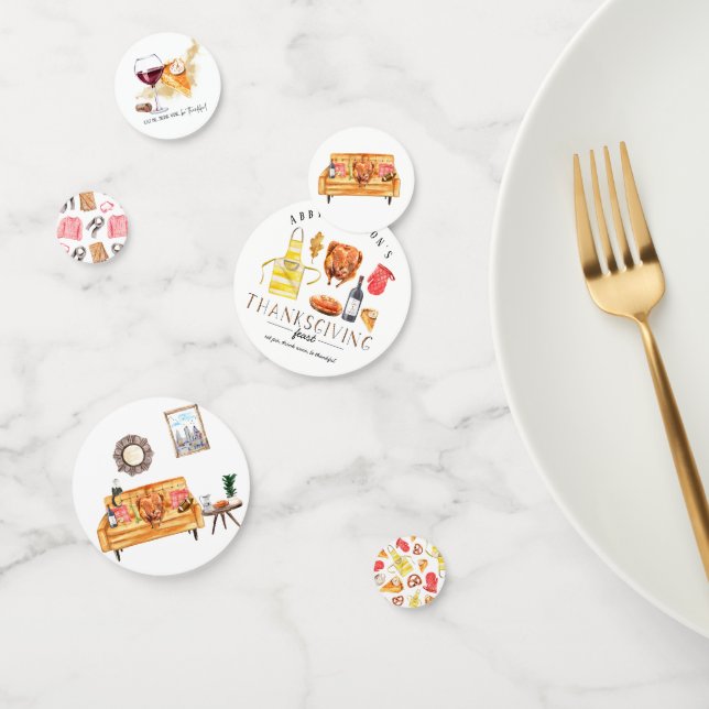 Cute Friendsgiving Thanksgiving Party Personalized Confetti (Group)