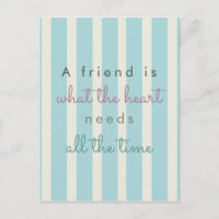 cute friendship quote inspirational blue stripes