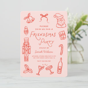 Cute Friendsmas Christmas Party Invitation