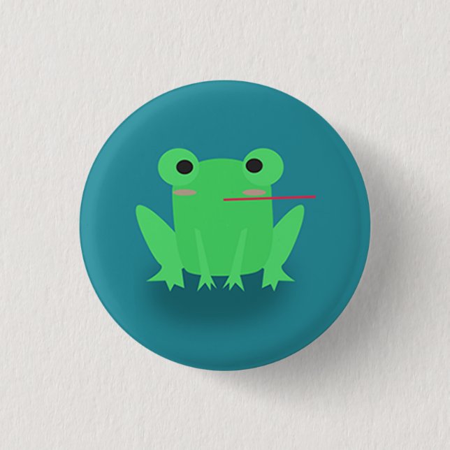 Cute frog 1 inch round button (Front)