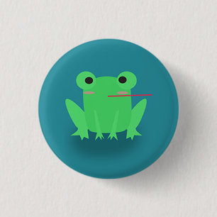 Cute frog 1 inch round button