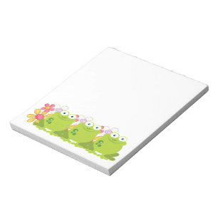 Cute Frog and Flowers Notepad