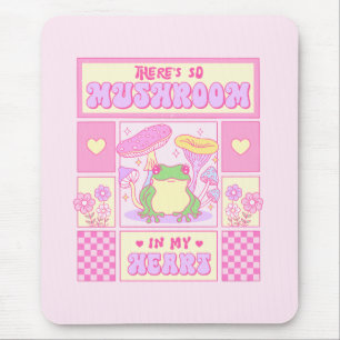 Cute Frog and Mushroom - Funny Romantic Mouse Pad