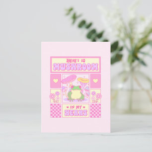 Cute Frog and Mushroom - Funny Romantic Postcard