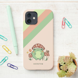 Cute Frog and Mushrooms Cartoon | Name iPhone 12 Case