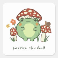 Cute Frog and Mushrooms Cartoon | Name