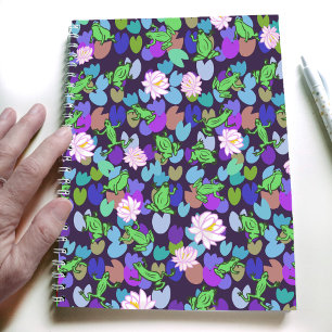 Cute frog art animal illustration spiral notebook