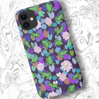 Cute frog art stylish green purple