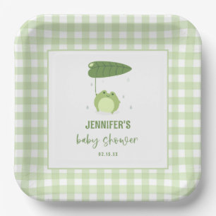 Cute Frog Baby Shower Paper Plate