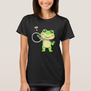 Cute Frog Badminton Hobby Sports Shuttlecock T-Shirt