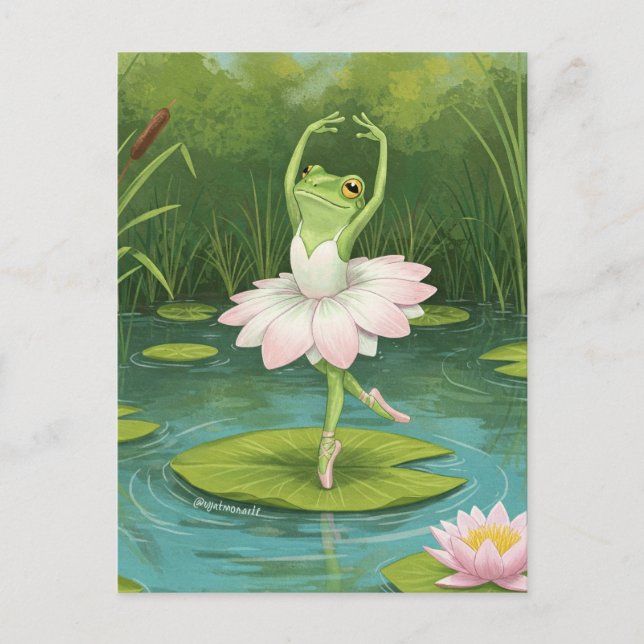 Cute Frog Ballerina Postcard (Front)