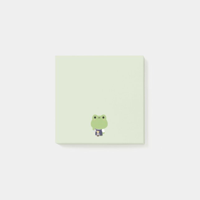 Cute Frog Barista Post-it Notes (Front)
